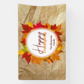 Rustige Kraft Herfstbladeren Familiedankfeest Spandoek (Verticaal)