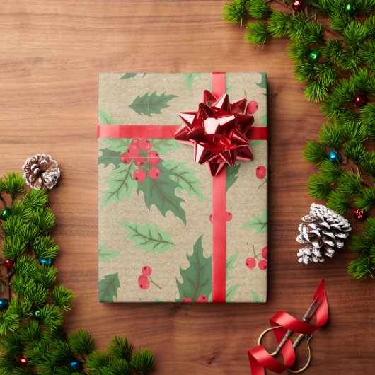 Rustige  Kraft-kerstkleerbedekking Cadeaupapier (Feestdagen Geschenken)