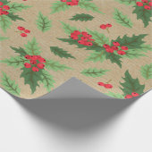 Rustige  Kraft-kerstkleerbedekking Cadeaupapier (Hoek)