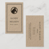 Rustige kraft-label ranch-trainer visitekaartje (Voorkant / Achterkant)