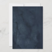 Rustige Kraft Navy Blush Bloemen Bruiloft Kaart (Achterkant)