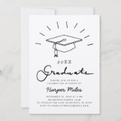 Rustige kraft paper afstuderen pet doedle kaart (Voorkant)