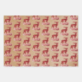 Rustige  Kraft Paper Red Toile Deer (Voorkant 3)