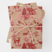 Rustige  Kraft Paper Red Toile Deer (In situ)