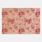 Rustige  Kraft Paper Red Toile Deer (Voorkant)