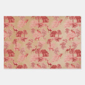 Rustige  Kraft Paper Red Toile Deer (Voorkant)