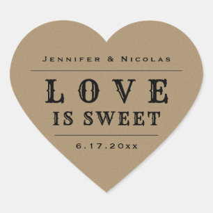 Rustige kraft Paper Wedding Stickers