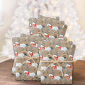 Rustige kraft Red-kerstbogen op witte paarden Inpakpapier Vel