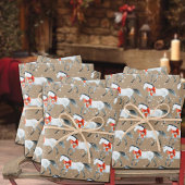 Rustige kraft Red-kerstbogen op witte paarden Inpakpapier Vel