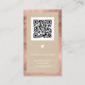 Rustige kraft roos goud witte logo bedankt visitekaartje (Achterkant)