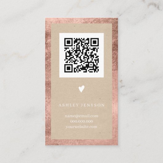 Rustige kraft roos goud witte logo bedankt visitekaartje (Achterkant)