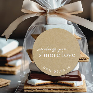 Rustige Kraft S'more Liefde Trouw Smores Favor Ronde Sticker