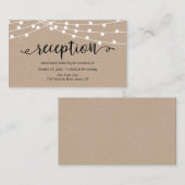 Rustige kraft-snaarlampen, bruiloft-ontvangst informatiekaartje (Voorkant / Achterkant)