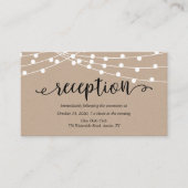 Rustige kraft-snaarlampen, bruiloft-ontvangst informatiekaartje (Voorkant)