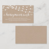 Rustige kraft-snaarlampen, Wedding Honeymoon Fund Informatiekaartje (Voorkant / Achterkant)