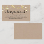 Rustige kraft-snaarlampen, Wedding Honeymoon Fund Informatiekaartje (Voorkant / Achterkant)