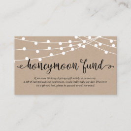 Rustige kraft-snaarlampen, Wedding Honeymoon Fund Informatiekaartje