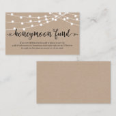 Rustige kraft-snaarlampen, Wedding Honeymoon Fund Informatiekaartje (Voorkant / Achterkant)