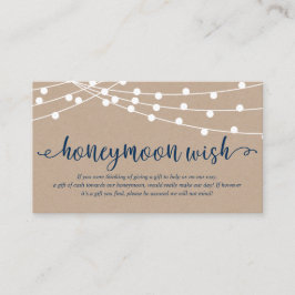 Rustige kraft-snaarlampen, Wedding Honeymoon Fund Informatiekaartje