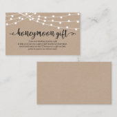 Rustige kraft-snaarlampen, Wedding Honeymoon Gift Informatiekaartje (Voorkant / Achterkant)