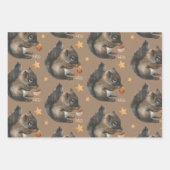 Rustige Kraft Squirrels & Gold Stars Inpakpapier Vel (Voorkant)