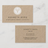 Rustige kraft tennis instructeur logo in wit visitekaartje (Voorkant / Achterkant)