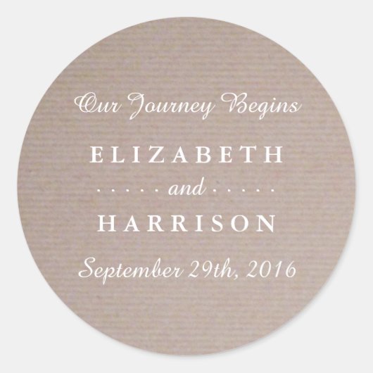 Rustige kraft Wedding Favor Ronde Sticker (Voorkant)