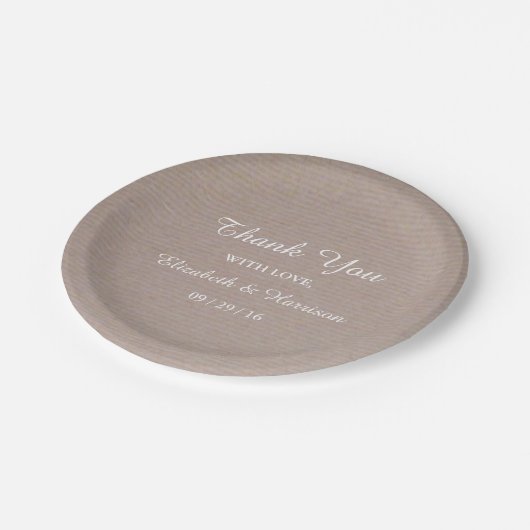 Rustige kraft Wedding Reception Bedankt Papieren Bordje (Gekanteld)