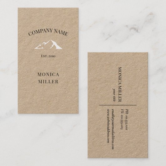 Rustige kraft witte logo visitekaartje (Voorkant / Achterkant)