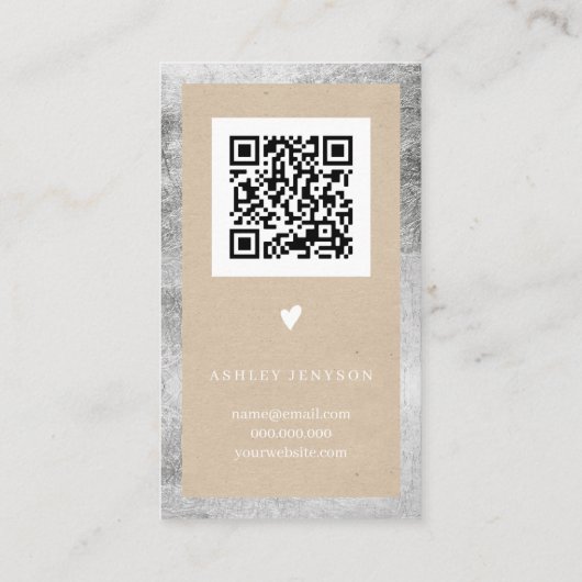 Rustige kraft zilver witte logo bedankt visitekaartje (Achterkant)