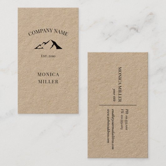 Rustige kraftbergen logo visitekaartje (Voorkant / Achterkant)