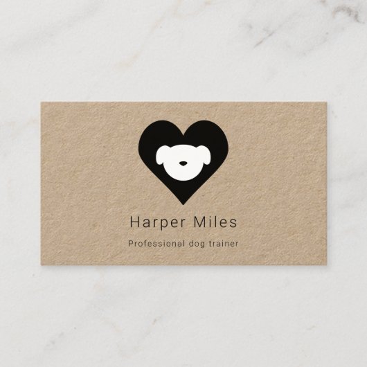 Rustige krafthond in de trainer voor hardehonden visitekaartje (Voorkant)