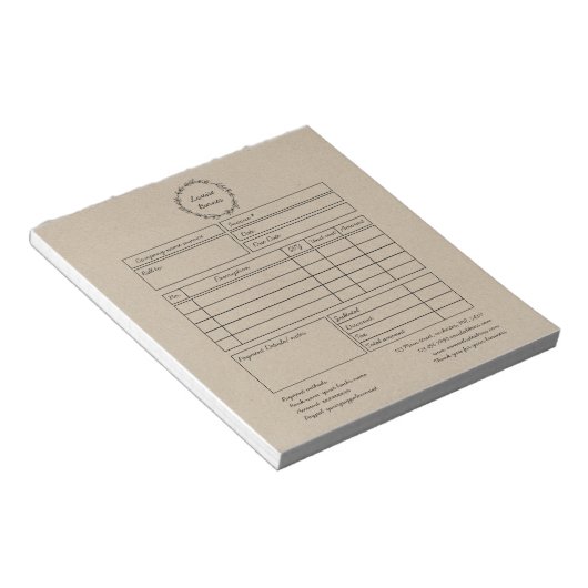 Rustige krans bruin papier notitieblok (Schuin)