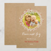 Rustige krans Vrede en vreugde Kerstkaart Groupon (Voorkant / Achterkant)