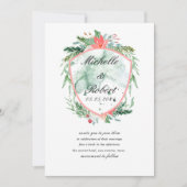 Rustige kreeft monogram Wedding Uitnodiging (Voorkant)