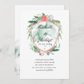 Rustige kreeft monogram Wedding Uitnodiging (Voorkant / Achterkant)