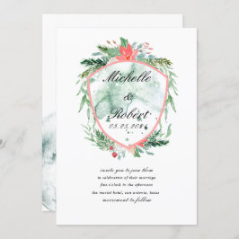 Rustige kreeft monogram Wedding Uitnodiging