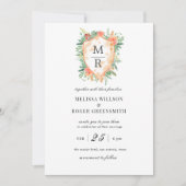 Rustige kreeft monogram Wedding Uitnodiging (Voorkant)