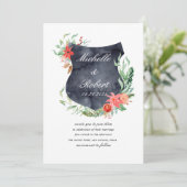 Rustige kreeft monogram Wedding Uitnodiging (Staand voorkant)