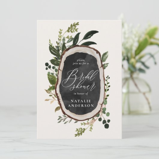 Rustige krijt + houtsnippers save the date (Staand voorkant)