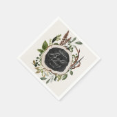 Rustige krijt + houtsplak vrijgezellenfeest servet (Hoek)