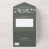 Rustige krijtsnaarlampen initialen script bruiloft all in one uitnodiging (Buitenkant)