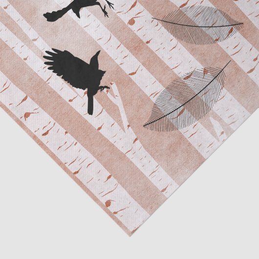 Rustige Krogen in het Witte Vogelbos Tissuepapier (Detail)