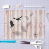 Rustige Krogen in het Witte Vogelbos Tissuepapier (Craft)