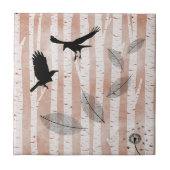 Rustige Krogen in White Birch Forest Trivet Tegeltje (Voorkant)