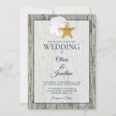 Rustige kuststrook driftwood en dollair huwelijk kaart (Voorkant)