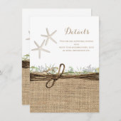 Rustige kuststrovis Burlap Details Kaart (Voorkant / Achterkant)
