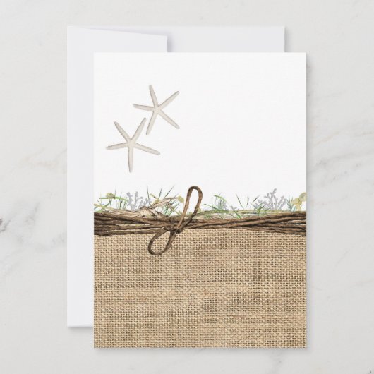 Rustige kuststrovis Burlap Details Kaart (Achterkant)