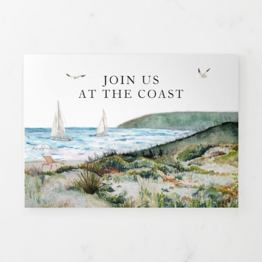 Rustige kustvaart drieluik uitnodiging (Cover)