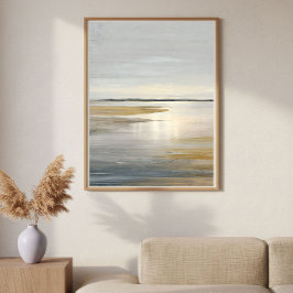 Rustige Kustvlakte Minimaal Abstract Landschapskun Poster